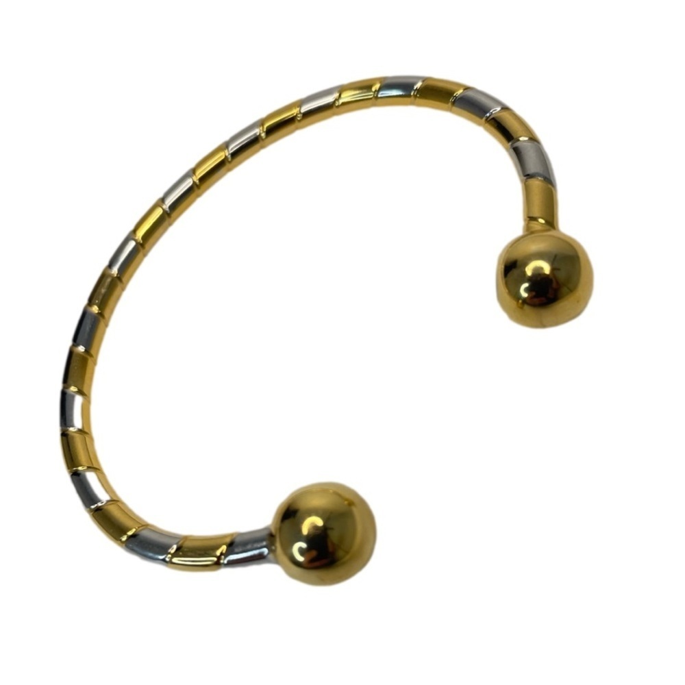 Magnetic Open Cuff Bracelet NWOT Gold and Silver Tone Stripes